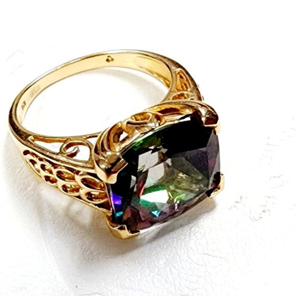 10K Gold Mystic Topaz Ring